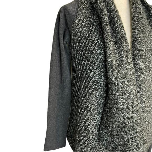 Prana Demure Charcoal Gray Open Draped Cardigan Sweater small - Picture 4 of 8